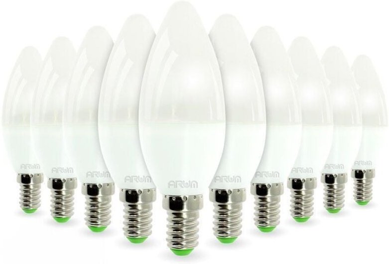 Arum Lighting - Los mit 10 LED-Lampen E14 6W Render 40W 420LM Farbtemperatur: Warmweiß 2700K
