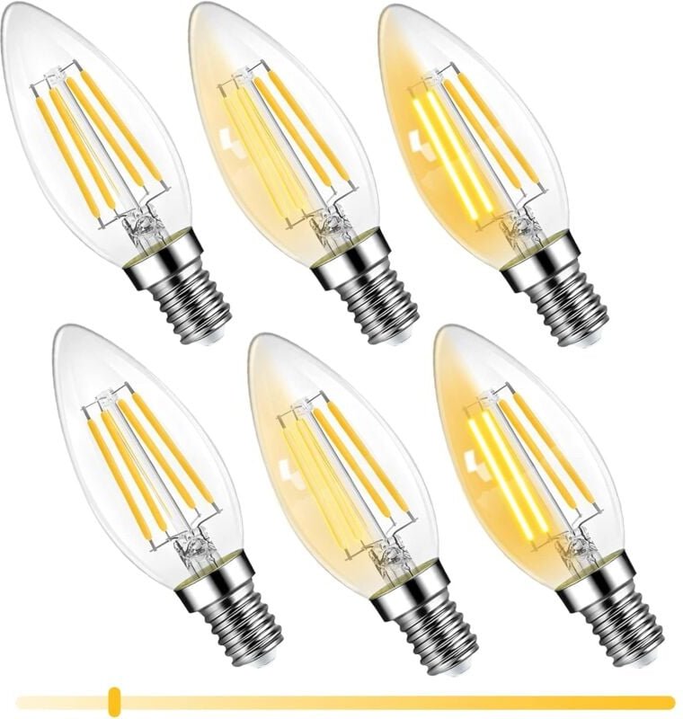 Thumbnail - Beijiyi - E14 LED-Kerzenlampe, 6 w, dimmbare LED-Glühbirne, entspricht 60 w Glühlampe, 600 lm, 2700 k warmweiß, energies...