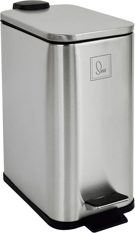 Thumbnail - ST5 Mülleimer Treteimer 5l inkl. Inneneimer Softclose rechteckig Silber - Svita