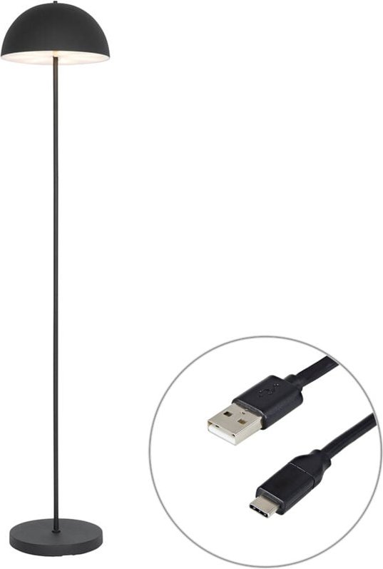 Stehleuchte für den Außenbereich Pilz Schwarz Wiederaufladbar 3-stufig dimmbar - Keira