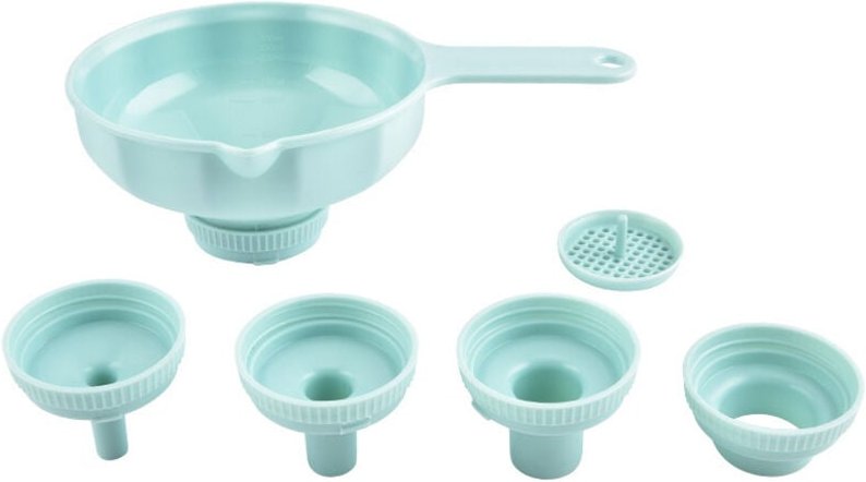 Küchen-Trichter mit breiter Öffnung – aus lebensmittelechtem Kunststoff – mit 4 Ausgussgrößen zum Befüllen von Einmachgl...