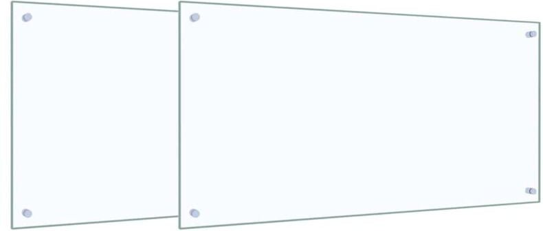 Küchenrückwand 2 pcs Transparent 100 x 50 cm Gehärtetes Glas vidaXL