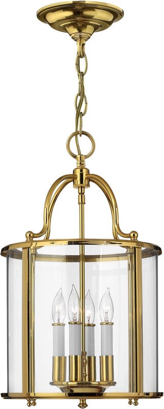 Gentry - 4 Light Medium Deckenlaterne Anhänger aus poliertem Messing, E14 - Elstead