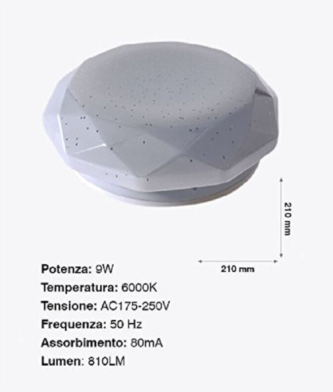 Trade Shop Traesio - Trade Shop - deckenleuchte led-spotlight 9W rund sechseckiges panel 810LM 21CM modernes design -