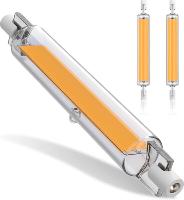 Ersandy - 20 w R7S LED-Leuchtmittel, 118 mm, dimmbar, 3000 k warmweißes Leuchtmittel, 2000 lm doppelseitiges COB-Leuchtm...