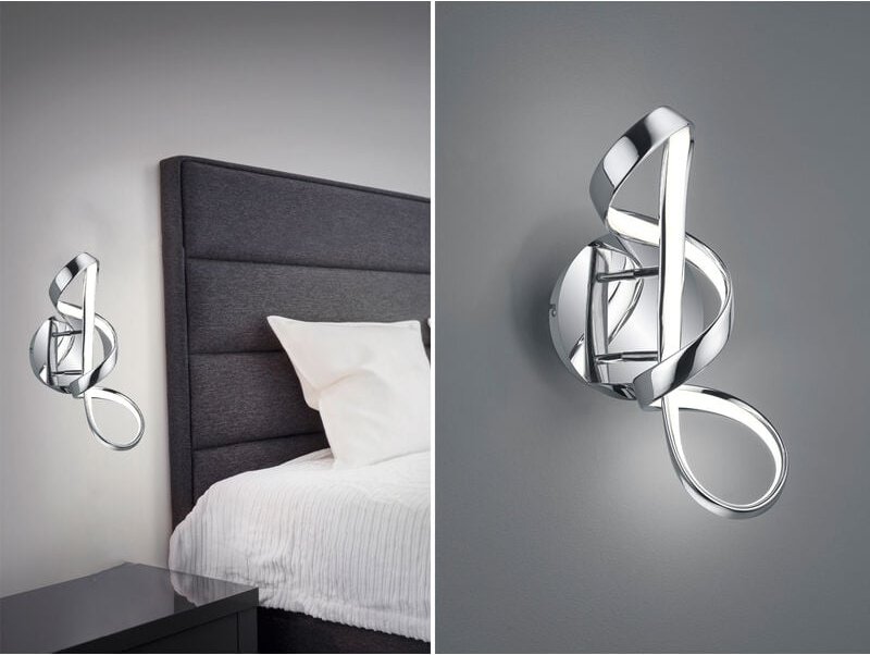 Trio - led Wandleuchte perugia Metall Chrom/Weiß 3 Stufen Dimmer, Höhe 40cm