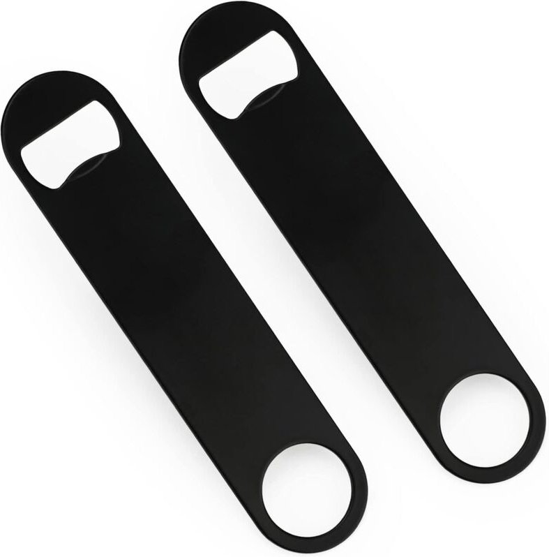 Apribottiglie 2 pezzi, apribottiglie in acciaio inossidabile con manico rivestito in nero