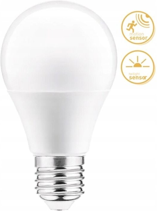 E27 3000K LED-Glühbirne mit Bewegungs- und Dämmerungssensor