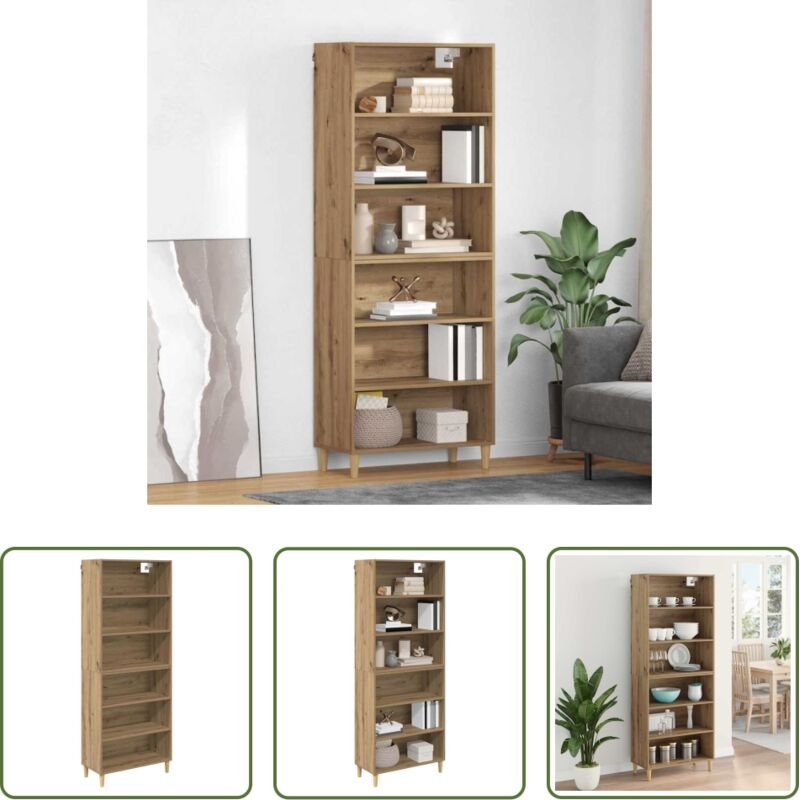 Holzwerkstoff - Highboard Artisan-Eiche 69,5 x 32,5 x 180 cm Holzwerkstoff