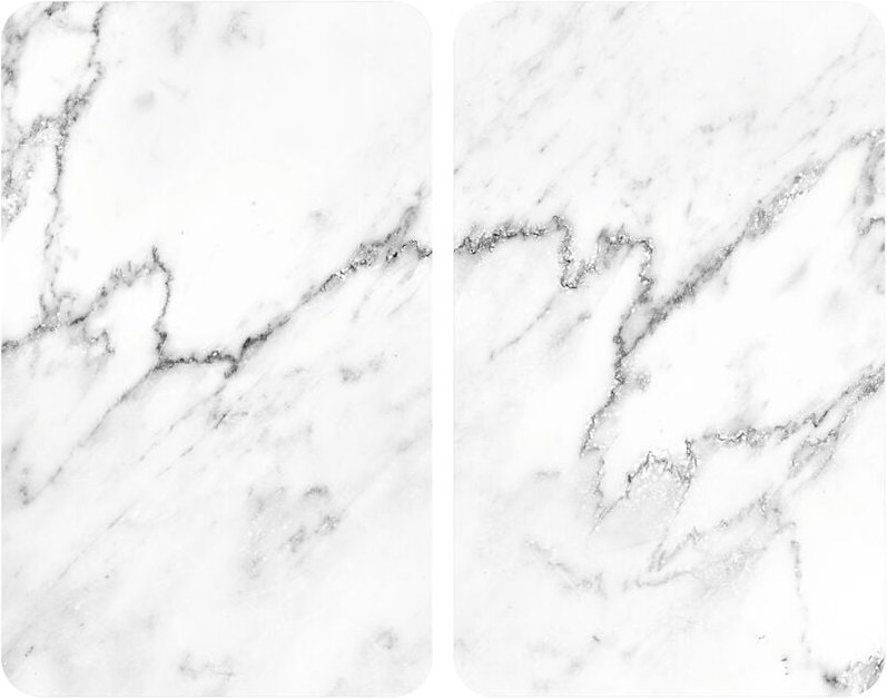 Herdabdeckplatte Universal Marmor 2er Set, für alle Herdarten, Mehrfarbig, Gehärtetes Glas mehrfarbig, Kunststoff (tpe) ...