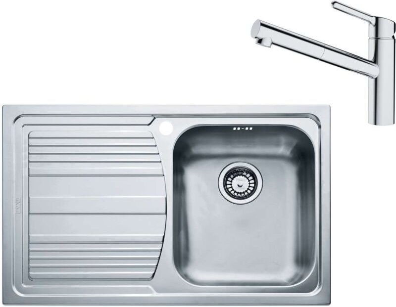 Franke - Sets - Set N87, Spülbecken Edelstahl llx 611/7 und Küchenarmatur fc 3055.031, Edelstahl/Chrom 101.0650.598