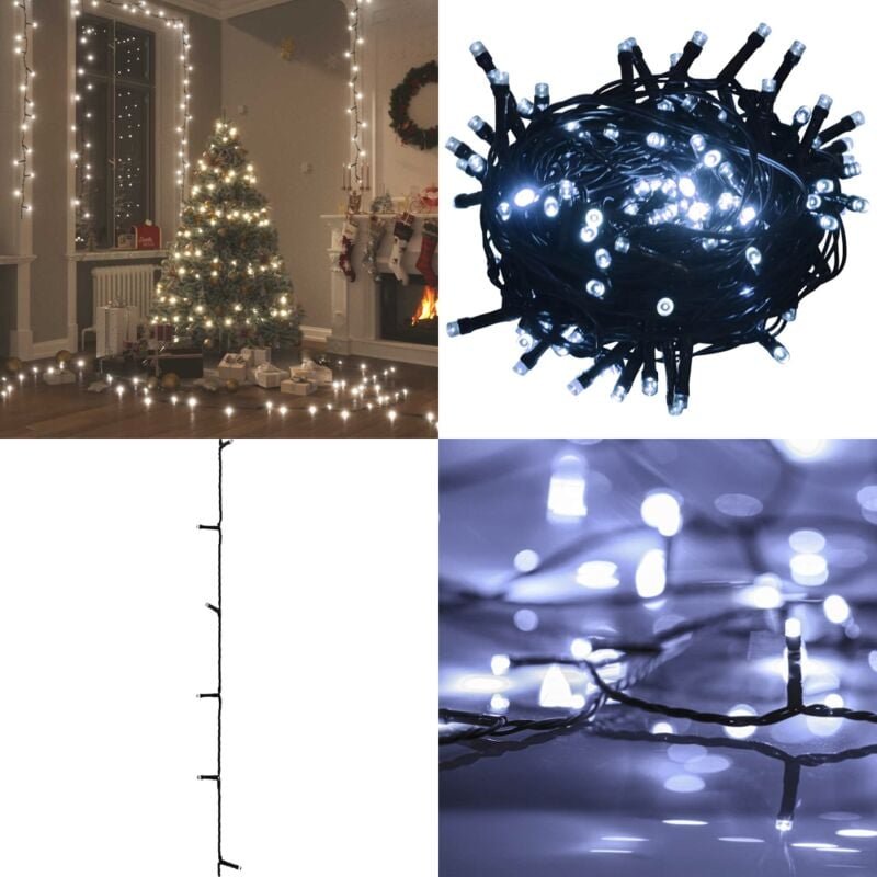LED-Lichterkette mit 150 LEDs Kaltweiß 15 m PVC - Weihnachtsdeko - LED-Lichtring - Lichterkette - Festliche Beleuchtung ...