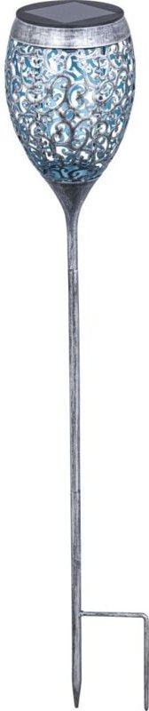 Trendline - led Solarfackel Ornament 75,5 cm silber Solar-Bodenleuchten