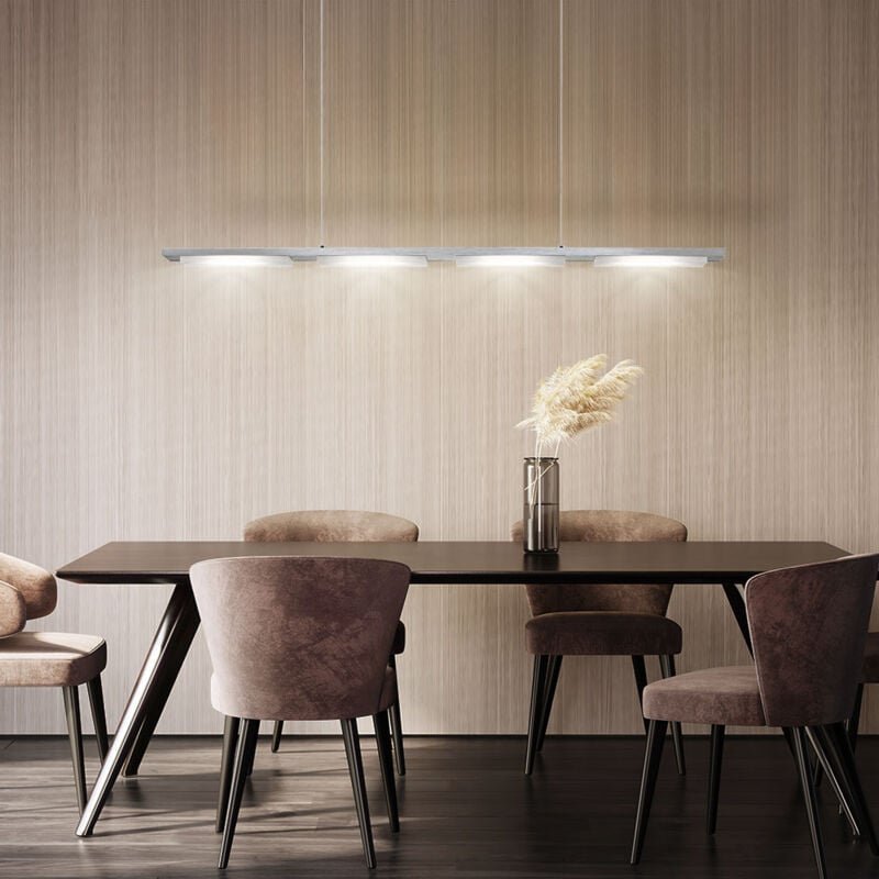 Thumbnail - Led Pendelleuchte Modern Design Pendellampe alu Hängeleuchte satiniert, länglich, 4x 6 Watt 500 Lumen neutralweiß, l 93 ...