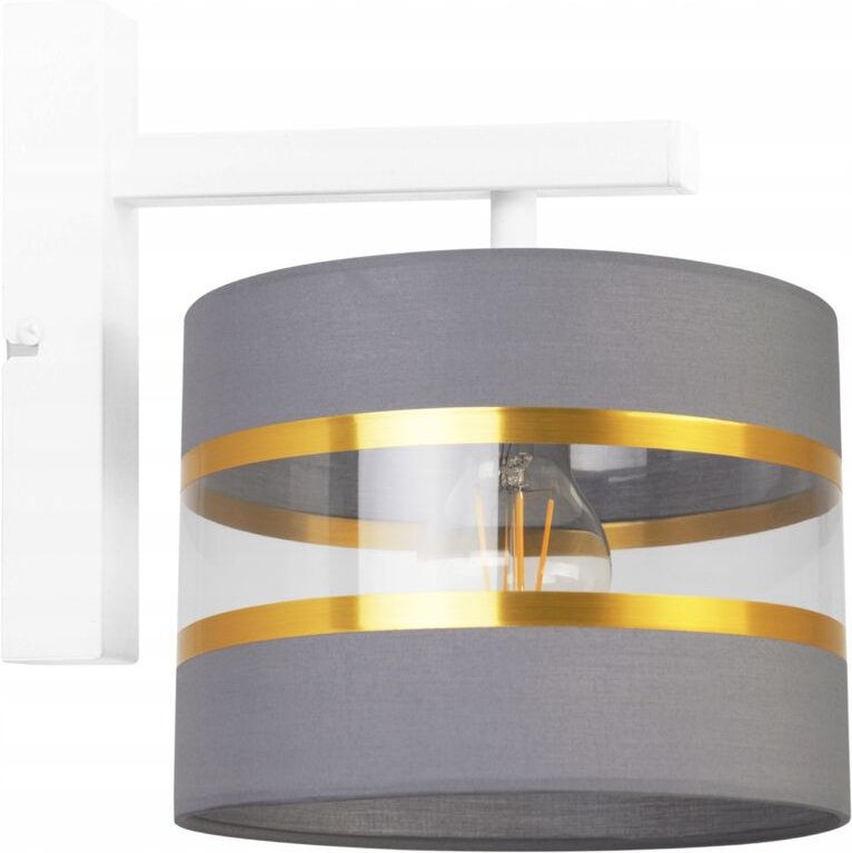 Wandleuchte, quadratische Lampe, eleganter goldener Lampenschirm, 20 cm