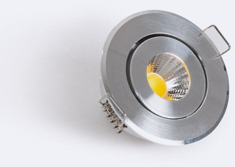 Ledkia - led Downlight Einbaustrahler Rund cob CRI90 Ausschnitt ø 45 mm Silber 4000K Neutralweiß