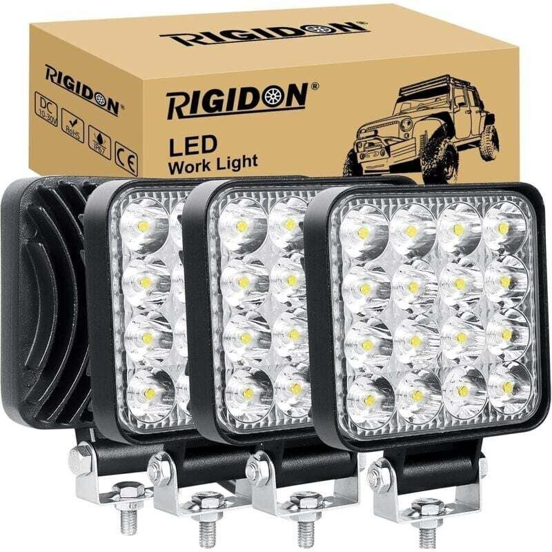 quadratische LED-Arbeitsleuchten, 3,3 Zoll Mini-Lampe 48W 12V, Scheinwerfer, Nebelscheinwerfer