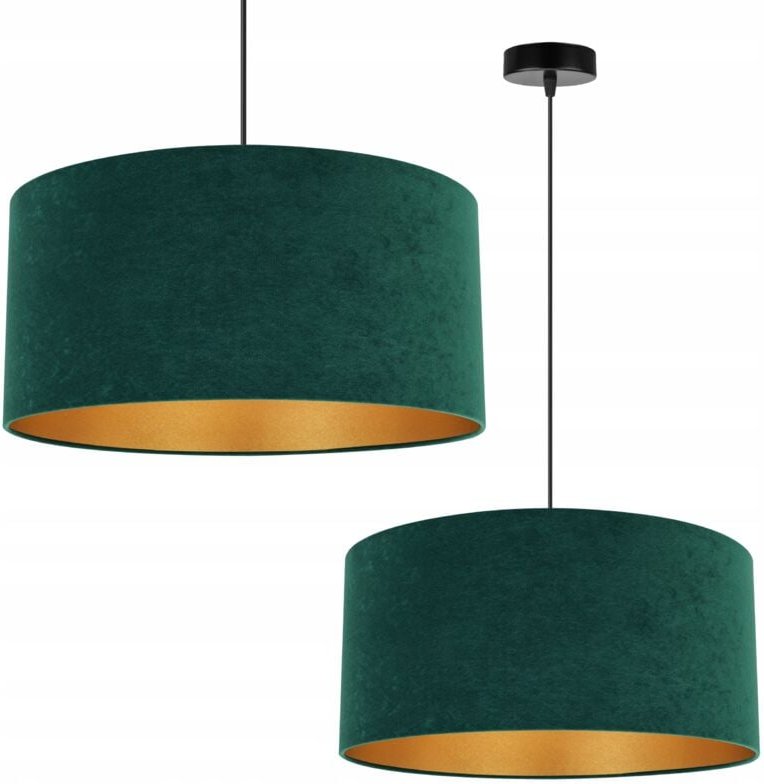 Hängelampe Deckenleuchter Goldener Samt Lampenschirm