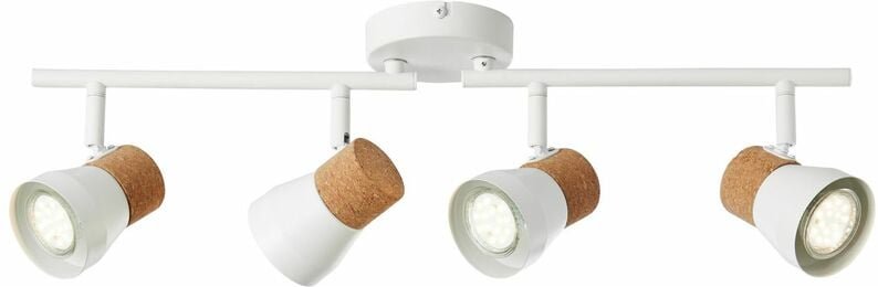 Lampe Moka Spotrohr 4flg weiß matt/braun 4x PAR51, GU10, 10W, geeignet für Reflektorlampen (nicht enthalten) Köpfe schwe...