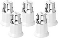 Ersandy - B22-Stecker auf E27-Glühbirnen-Buchse, Adapter-Konverter, 5 Stück, Lampensockelführungen, keine Brandgefahr