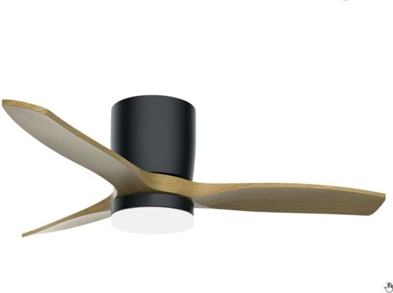 Matipa-Deckenventilator mit einstellbarem CCT-Licht und Ø107-Steuerung 3 DC-Flügel Schwarz