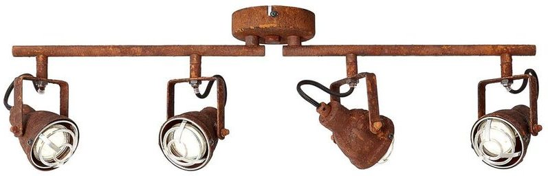 Lampe Bente Spotrohr 4flg rostfarbend 4x PAR51, GU10, 4W, geeignet für Reflektorlampen (nicht enthalten) Köpfe schwenkba...