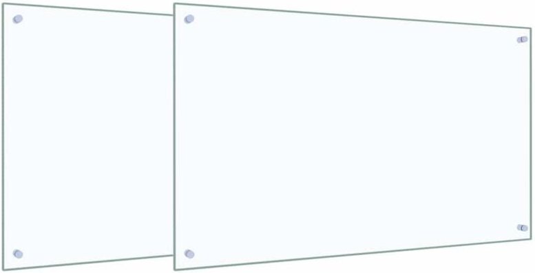 Küchenrückwand 2 pcs Transparent 100 x 60 cm Gehärtetes Glas vidaXL