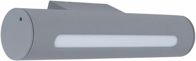 Wandleuchte Außen Wandlampe Außenleuchte Wandstrahler, Metall, grau opal, 1x led warmweiß, HxBxT 30x6,5x10 cm