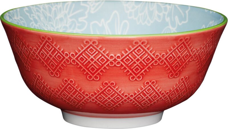 Kitchen Craft - KCBOWL13 Schale aus emailliertem Steingut mit Blumenmuster, mehrfarbig