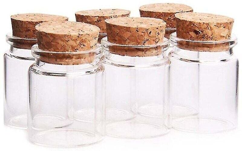 kleine 50ml Glasfläschchen (47mm x 50mm) mit Korken, kleine Gläser für Gewürze und Hochzeitsgeschenke.