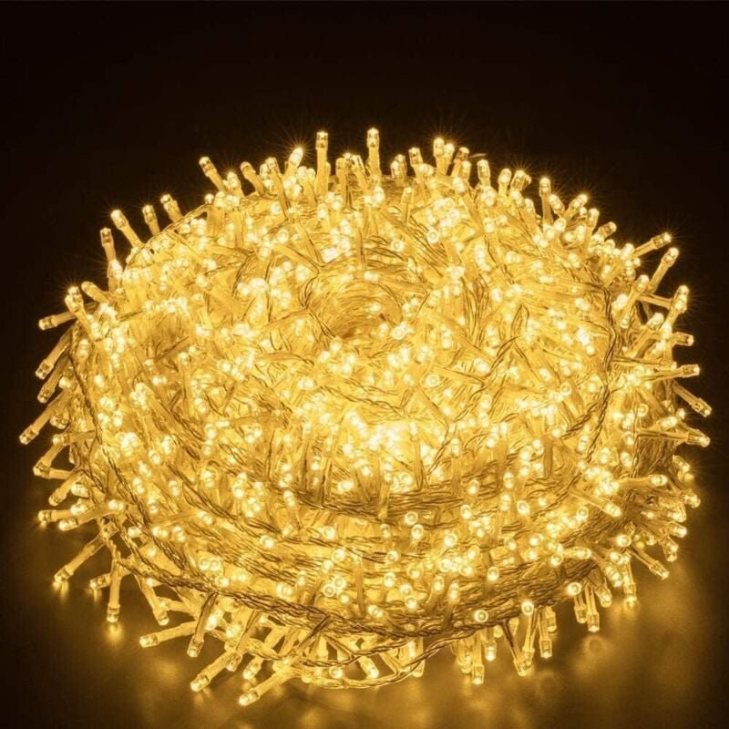 Thumbnail - Weihnachtslichterkette, 100 m, 1000 LEDs, für drinnen und draußen, 8 Modi, wasserdicht, warmweiß, Weihnachtsbeleuchtung ...