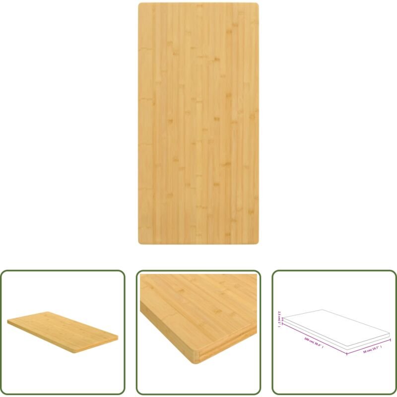 vidaXL Bambus Tisch - Tischplatte 50x100x2,5 cm Bambus