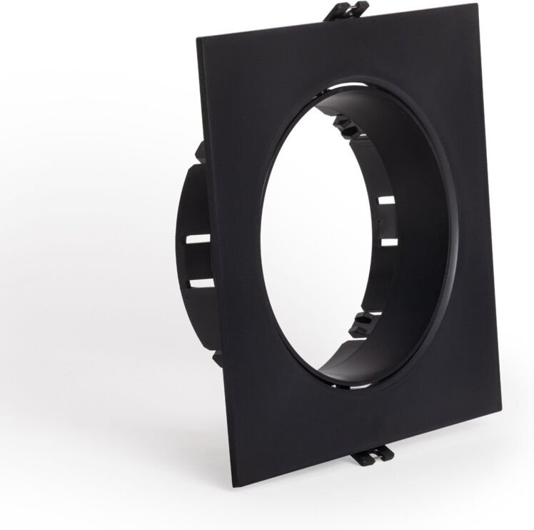 Efectoled - Downlight-Ring Einbau Eckig Schwenkbar für GU10 AR111 LED-Glühbirne Schnitt Ø135 mm Schwarz
