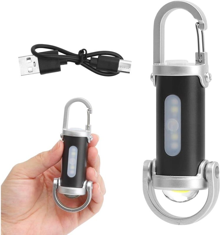 Mini-LED-Taschenlampe mit superheller Leuchtkraft, wasserdicht, wiederaufladbar, tragbar, mit Powerbank für Outdoor-Akti...