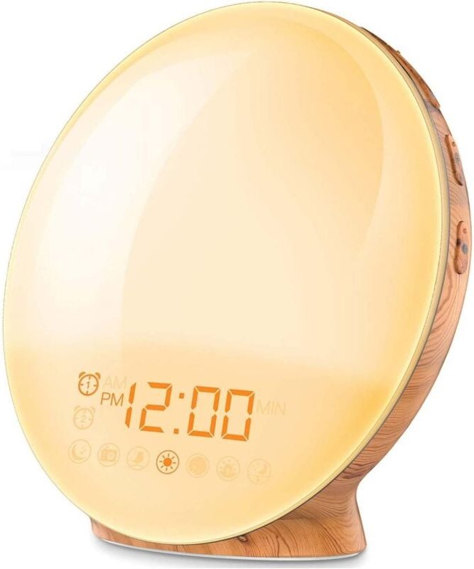 Wake Up Light, Wake Up Light mit Sonnenaufgangs- und Sonnenuntergangssimulation, LED Wake Up Light, 2 Alarme, 20 Helligk...