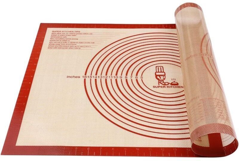Rutschfeste Silikon-Backmatte mit den Maßen 71 x 51 cm zum Backen, für die Verwendung auf der Arbeitsfläche, zum Ausroll...