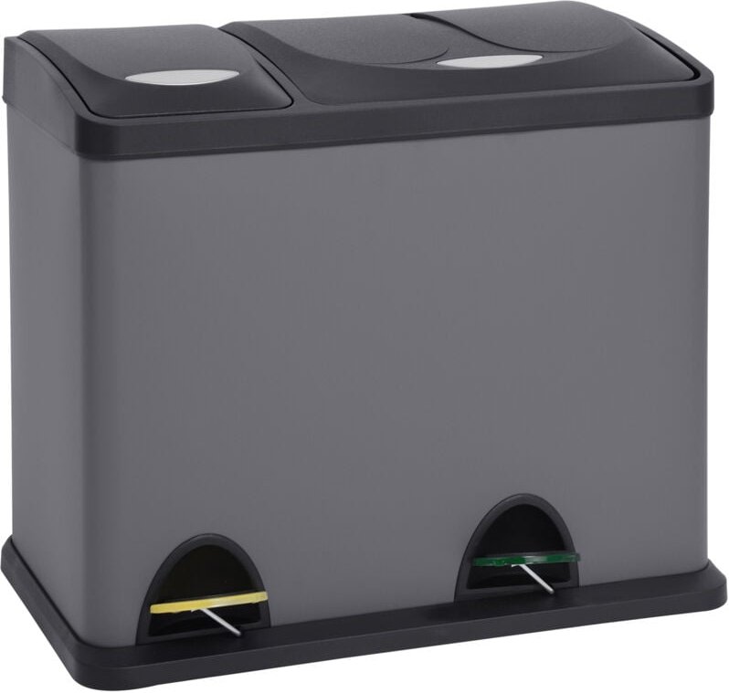 Thumbnail - SVITA TC2Combo26 Mülleimer Trenneimer Abfalleimer Grau Papierkorb (8l + 18l)