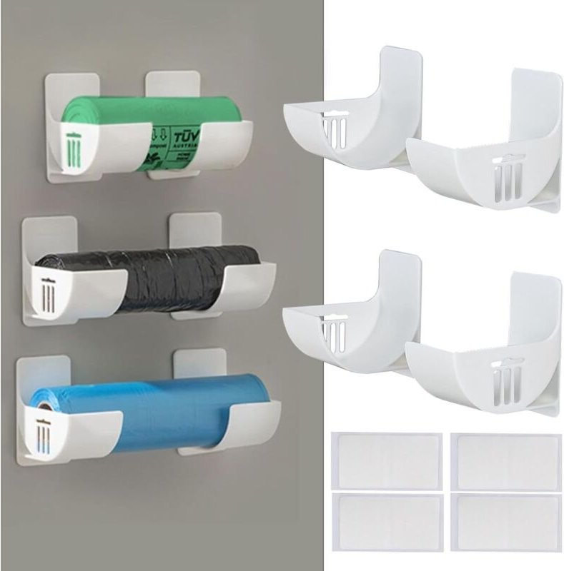 Aluminium-Aufbewahrungsbox für Papier, 4-teilig, selbstklebend, für Küchenschranktüren, Speisekammertüren, Wandmontage, ...