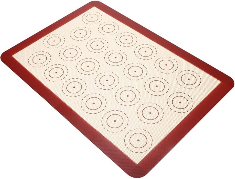 Rutschfeste Silikon-Macaron-Backmatte, hitzebeständig, gleichmäßig und wiederverwendbar.