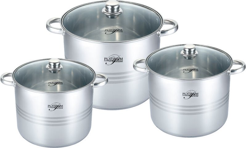 Cofi 1453 - 6 tlg Edelstahl Kochtopfset Induktion 26/28/30cm Kochtopf Töpfe