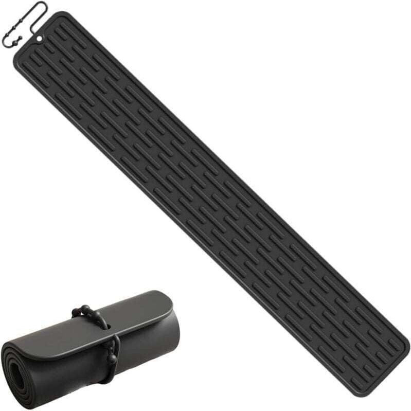 Tappetino scolapiatti stretto in silicone per bar, antiscivolo, protegge il lavello e il vassoio portapiatti, 55 x 8 cm,...