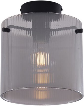 Thumbnail - Art-Deco-Deckenleuchte schwarz mit Rauchglas - Laura