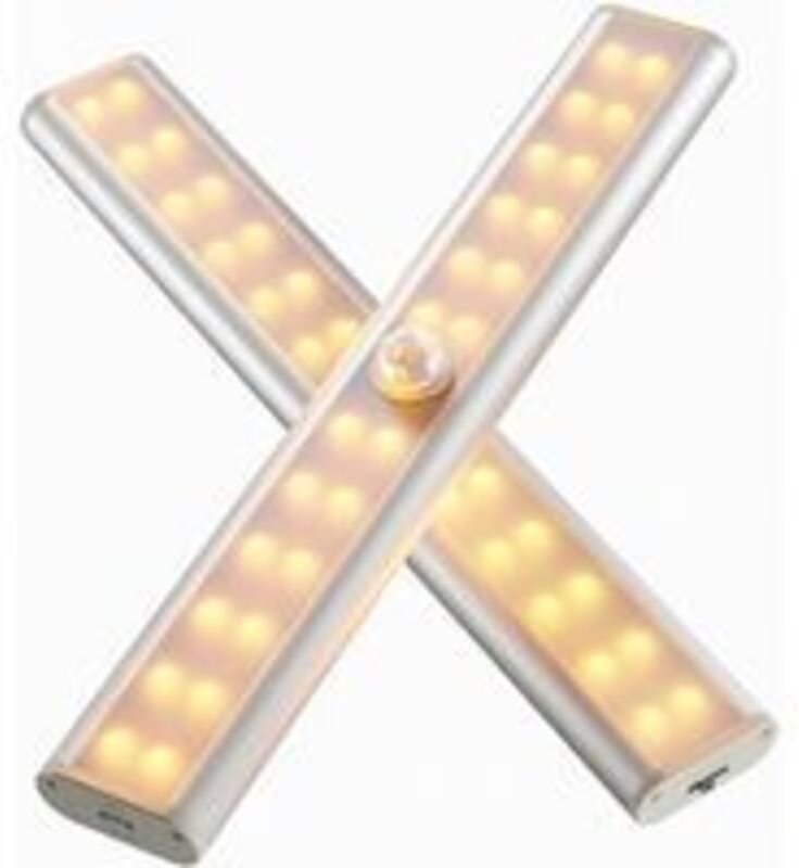 Thumbnail - Wiederaufladbare LED-Lampe mit Bewegungsmelder, kabellose Schrankleuchte, tragbare Notfallleuchte, Nachtlicht für Kinder...