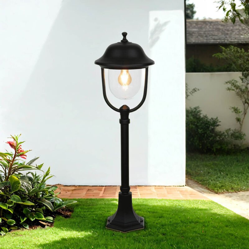 Thumbnail - Licht-erlebnisse - Wegeleuchte Schwarz 87 cm Rustikal IP43 E27 Stehlampe außen Garten