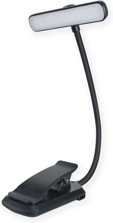 Wiederaufladbare Leselampe zum Anklemmen mit 12 LEDs, Augenschutz, stufenloses Dimmen, 3 Farben (Bernstein/Weiß/Gemischt...