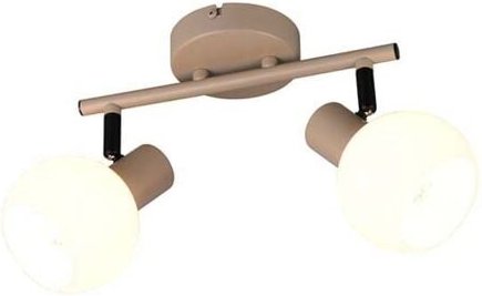 Deckenleuchte Wandlampe Flurleuchte warm beige Metall E14 2-flammig L 25 cm