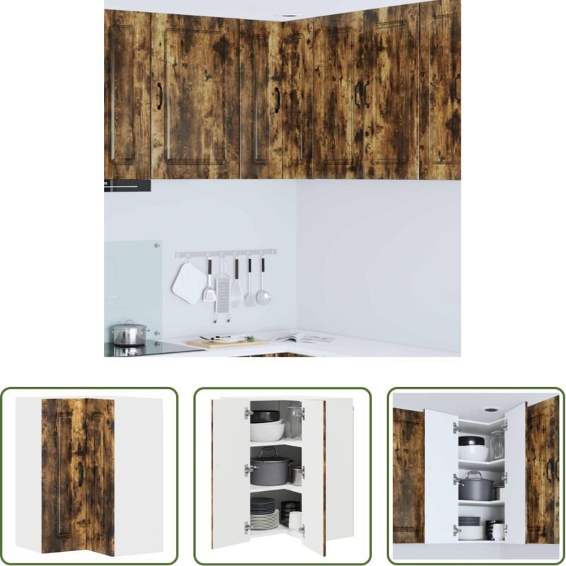 vidaXL Geräucherte Eiche - Küchenschrank Kalmar Geräucherte Eiche 57 x 57 x 80 cm