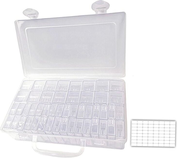 Samenaufbewahrungs-Organizer mit 48 Fächern in 2 Größen mit Etikettenaufklebern, tragbare Behälterbox