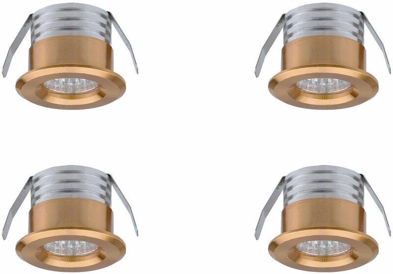 4er-Set Mini-LED-Einbaustrahler, 3 w, warmweißgold