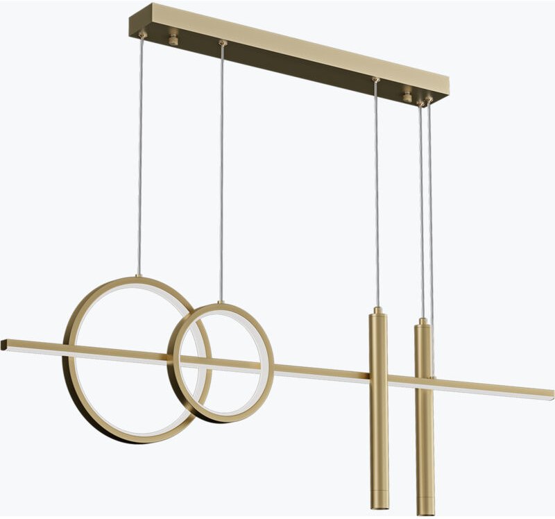 Mai&mai - Pendelleuchte 100cm led Hängelampe Linear design 3000K/4000K/6000K Verstellbares Kabel 38W Gold Hängeleuchte f...